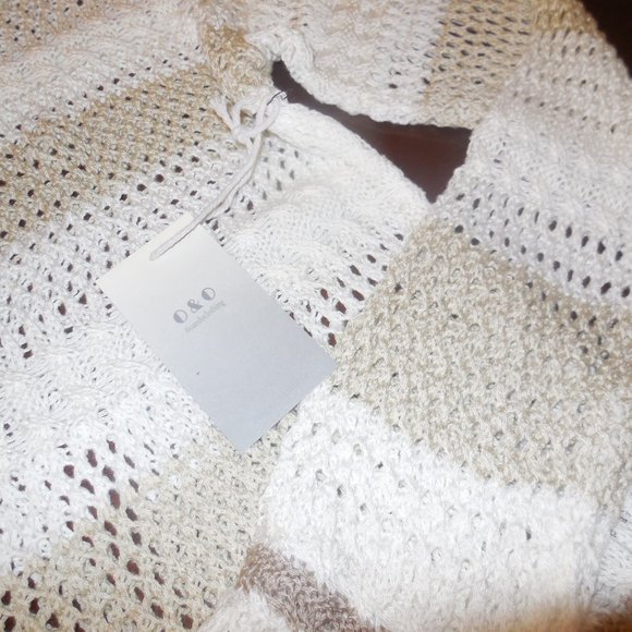 Pullover Sweater NEW Fringed See-through Knit Top Long Sleeve cream-beige summer - Picture 8 of 9